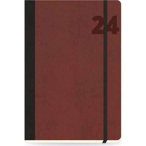 Ημερολόγιο ημερήσιο The Writing Fields Adventure 3070 14x21cm 2024 με λάστιχο flexbook ανάγλυφο εξώφυλλο red